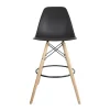 Conjunto Mesa Bistrô Preta 60cm e 2 Banquetas Eames Pp Preta