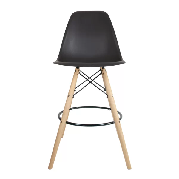 Conjunto Mesa Bistrô Preta 60cm e 2 Banquetas Eames Pp Preta