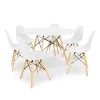 Kit Mesa Jantar Eiffel 120cm Branca + 6 Cadeiras Charles Eames Branca
