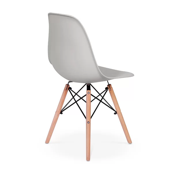 Conjunto Mesa de Jantar Eiffel 90cm Preta + 4 Cadeiras Charles Eames Cinza