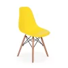 Conjunto Mesa de Jantar Eiffel 90cm Branca + 4 Cadeiras Charles Eames Amarela