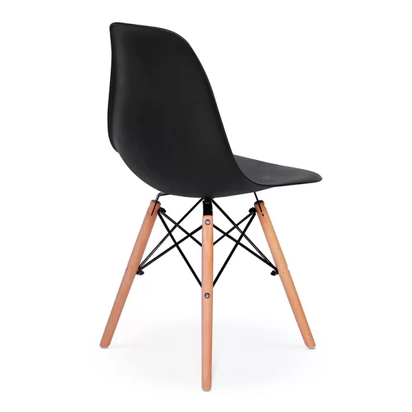 Conjunto Mesa de Jantar Eiffel 90cm Branca + 4 Cadeiras Charles Eames Preta