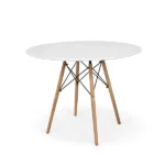 Conjunto Mesa de Jantar Eiffel 90cm Branca + 4 Cadeiras Charles Eames Branca