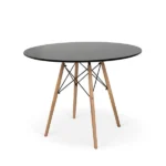 Conjunto Mesa de Jantar Eiffel 90cm Preta + 4 Cadeiras Charles Eames Preta