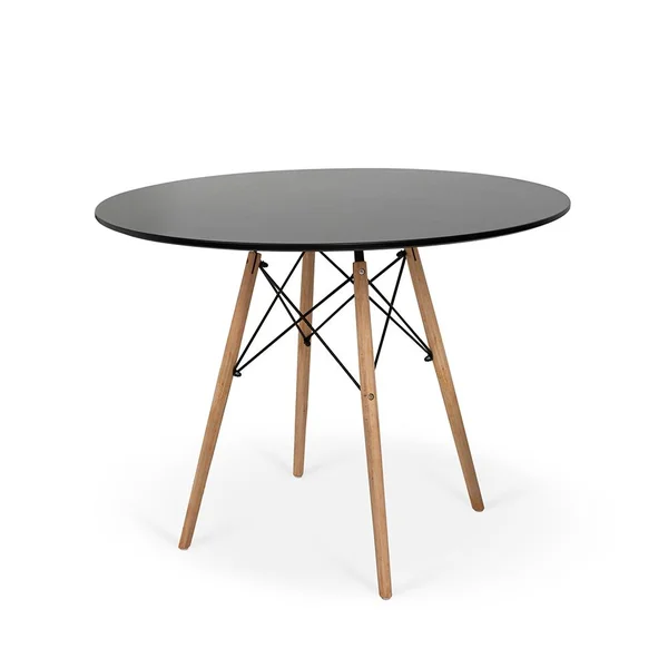 Conjunto Mesa de Jantar Eiffel 90cm Preta + 4 Cadeiras Charles Eames Preta