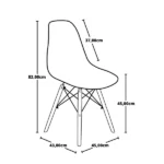 Conjunto Mesa de Jantar Eiffel 90cm Preta + 4 Cadeiras Charles Eames Preta