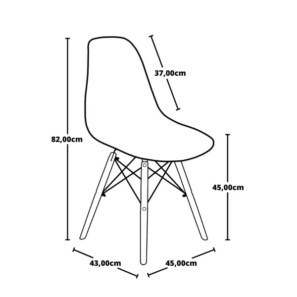 Conjunto Mesa de Jantar Eiffel 90cm Preta + 4 Cadeiras Charles Eames Preta