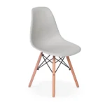 Conjunto Mesa de Jantar Eiffel 90cm Preta + 4 Cadeiras Charles Eames Cinza