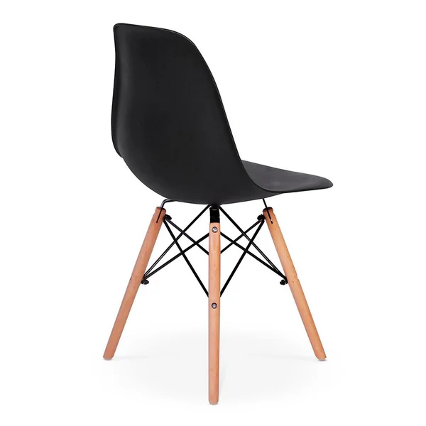 Conjunto Mesa de Jantar Eiffel 90cm Preta + 4 Cadeiras Charles Eames Preta