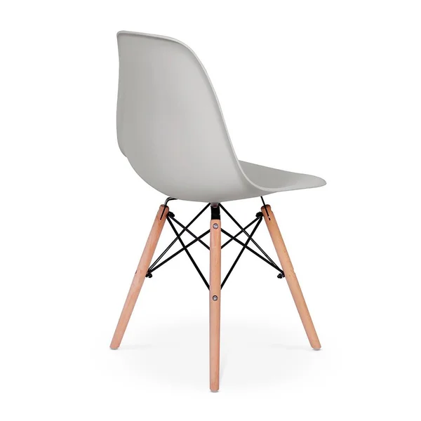 Conjunto Mesa de Jantar Eiffel 90cm Preta + 4 Cadeiras Charles Eames Cinza
